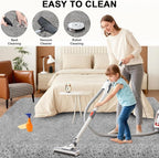 8x10 Area Rugs for Living Room Bedroom Rug, Large Shaggy Soft Plush Furry Bedside Rug, Upgrade Non-Slip Indoor Floor Carpet for Kids Girls and Boys, Dorms, Nursery, Home Decor Aesthetic, Light Grey