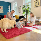 OLANLY 2x8 Machine Washable Runner Rugs for Hallway, Soft Fluffy Shaggy Bedside Rugs for Bedroom, Living Room, Indoor Floor Carpet for Kids Girls and Boys, Nursery Rooms, Home Decor Aesthetic, Red