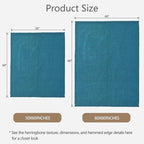 Knitted Throw Blanket 50"X60", Teal Knit Throws for Bed, Super Soft Boho Chevron Blankets for Couch Sofa Chair Room Decor, Textured Decorative Farmhouse Cozy Lightweight