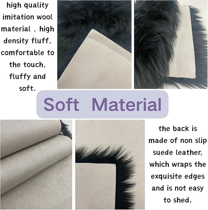 12 Inch Black Square Faux Fur Rug, Small Product Photography Background, Perfect for Jewelry, Mini Bags, Nail Art, Small Vases and Other Desktop Photography (1pcs)