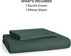 Bedsure Duvet Cover Twin/Twin XL Size - Soft Double Brushed Bedding Set for Kids & Adults, Zipper Closure, 2 Pieces, Includes 1 Duvet Cover (68"x90") & 1 Pillow Sham, NO Comforter, Forest Green