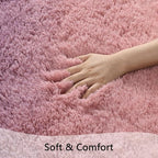 Purple Pink Area Rug 6x9 Large Rugs for Living Room Bedroom, Fluffy Cute Rug Modern Carpets for Kids Room, Non-Skid Rectangular Indoor Gradient Rug for Girls Boys Nursery Room Home Decor