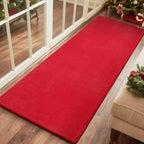 Przemy Washable Runner Rug for Bedroom Living Room, 2x6 Feet Red Memory Foam Rug, Super Soft Modern Indoor Runner Carpet for Hallway Bedside Kids Room Girls Boys Dorm Nursery Decor