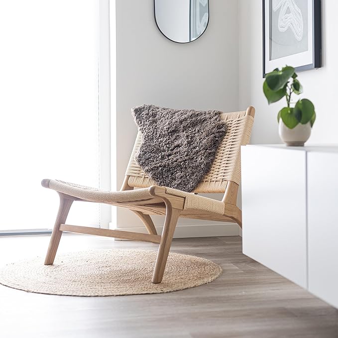 Nordic Sheep Real Sheepskin Rug Short Hair 2x3 ft | Bedside Rugs for bedrooms, Sofa, Chair or Dining Table | Each Sheepskin is Unique and Created by Nature | Small Fluffy Rug in Light Brown