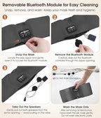 MUSICOZY 3D Silk Bluetooth Sleep Mask Headphones, Mulberry Silk Eye Mask with Ultra-Thin Wireless Speakers, Bluetooth 5.4 Sleeping Headphones for Side Sleepers, Music Sleep Mask Gifts for Men Women