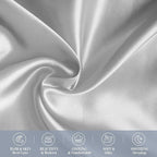 Elegant Comfort 2-Pack Cooling Viscose Satin Pillowcase Set with Hidden Zipper Closure, Silky Smooth for Best Hair and Skin Care-Beautiful Gift Box-2-Piece Satin Pillowcase Set, King, Silver Gray