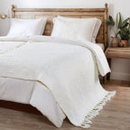 Home Soft Things Basket Weave Throw Blanket, Soft Cozy Warm Blanket with Braided Decorative Throw for Couch Sofa Outdoor Indoor, Antique White, 50''x60