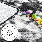 Noahas Large Fluffy 5x8 Area Rugs for Living Room Bedroom,Tie-Dyed Black and White Thick Shag Throw Rug,Big Soft Shaggy Bedside Non-Slip Plush Dorm Nursery Kids Carpet
