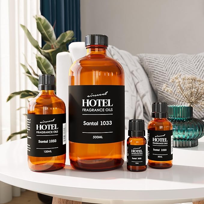 AirScent Santal Diffuser Oil No. 1033 - Santal-33 Inspired Perfume Dupe - Cardomom Sandalwood Iris - Premium Fragrance Oil for Ultrasonic and Waterless Diffusers and Crafting - 120 mL, 4 fl oz