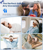 MUSICOZY Bluetooth Sleep Mask Headphones 5.4, Wireless Over-Ear Headphones Washable Zipper Sleep Headphones Mask with HD Stereo Speakers for Side Sleepers Travel & Relaxation, Gifts for Men Women
