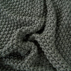 Chunky Cable Knit Throw Blanket Lightweight Grey 100% Organic Cotton Blanket for Sofa Couch Bed Baby Nursery, Rustic Shabby Chic Modern Farmhouse, Gray 51” x 63” Give Laundering Bag