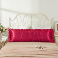 Wine Red Satin Pillowcases Body Pillow for Hair and Skin,Wine Red Body Pillow Silk Pillowcase with Envelope Closure Princess Room Decoration