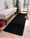 Andecor Shag Runner Rug for Bedroom Living Room, 2x6 Black Washable Fluffy Hallway Runner Area Rugs for Kitchen Boys Girls Kids Room Home Decorations Carpet