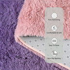 Purple Pink Area Rugs 4x6 Feet Rug for Bedroom Living Room, Cute Indoor Gradient Carpets, Plush Soft Rug for Kids Room, Fluffy Rugs for Girls Boys Nursery Room Home Decor