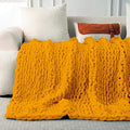 Ultra Soft Chunky Knit Throw Blanket 40x50 Hand Knitted Warm Chenille Throw Blanket, Home Decor Soft Thick Yarn Cable Knit Blan ket Breathable Fleece Banket Christmas for Couch Bed Sofa Best Gift
