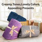 Minky Dot Weighted Blanket for Adults Twin Size 15 lbs, Soft Cozy Heavy Blanket for Stress Relief and Sleep Promotion, Warm Blanket for Autumn Winter with Glass Beads, Grey 48 x 72 inches