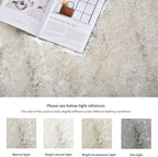 ORINOVA White and Grey 4X6 Faux Sheepskin Shag Fur Runner Rugs for Living Room Bedroom Fluffy Washable Furry Area Rug Nursery Teen Room Décor