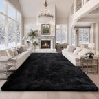 9x12 Extra Large Ultra-Soft Black Shag Area Rug for Living Room, Bedroom and Dining Room – Fluffy, Durable, Non-Slip Carpet for Nursery, Playroom and Home Office, Modern Plush Home Décor
