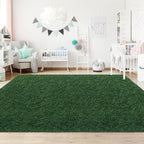 Green Fluffy Rugs for Living Room 6x9 Feet Soft Shaggy Rug for Bedroom Modern Indoor Furry Floor Carpet Washable Plush Fuzzy Kids Rug for Nursery Teen Room Dorm Office