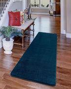Andecor Shag Runner Rug for Bedroom Living Room, 2x6 Navy Blue Washable Fluffy Hallway Runner Area Rugs for Kitchen Boys Girls Kids Room Home Decorations Carpet