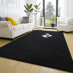 Keeko Area Rugs for Living Room Bedroom 6x9 Black, Soft Modern Large Rugs Indoor Non Slip Fluffy Rug Minimalist Low Pile Washable Carpet Rug for Kids Boys Girls Dorm Classroom Nursery Home Decor