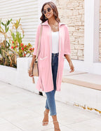 Ekouaer Women Zipper Robe Lightweight House Coat Zipper Front Short Bathrobes Soft Nightgown with Pockets S-3XL