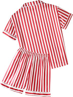 Girls & Womens Satin Pajamas Set, Silk Button-Down Sleepwear 2 Piece Nightwear, 3 Years - Women XXL