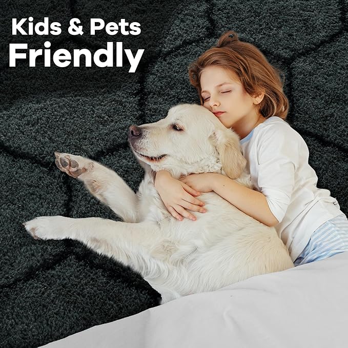 Fluffy 5x8 Area Rugs for Bedroom Living Room,Thick Shag Throw Floor Carpet,Soft Shaggy Bedside Non-Slip Rug Dusk Gery