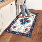 Area Rug 2x3 ft Entry Rug Washable Boho Rugs Non Slip Low Pile Floral Door Mat Small Carpet for Nursery, Bedroom, Bedside, Kids Room, Office, Dining Room