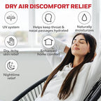 Honeywell Cool Moisture Humidifier For Bedroom, Medium Rooms, 1.1 Gallon, Invisible Moisture Humidifier for Baby, Kids, Quiet, Easy to Clean, UV Technology, Black, HCM350B