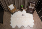 WaySoft New Zealand Sheepskin Area Rug – Genuine Fluffy Wool, Multiple Sizes, Bedroom or Living Room Decor(6ft x 7ft,Ivory)