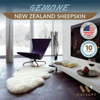 WaySoft New Zealand Sheepskin Area Rug – Genuine Fluffy Wool, Multiple Sizes, Bedroom or Living Room Decor(6ft x 7ft,Grey)