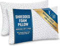 Meoflaw Adjustable Memory Foam Pillows: 2 Pack King Size Shredded Foam Bed Pillow for Sleeping with Removable & Washable Pillowcase for All Sleep Positions