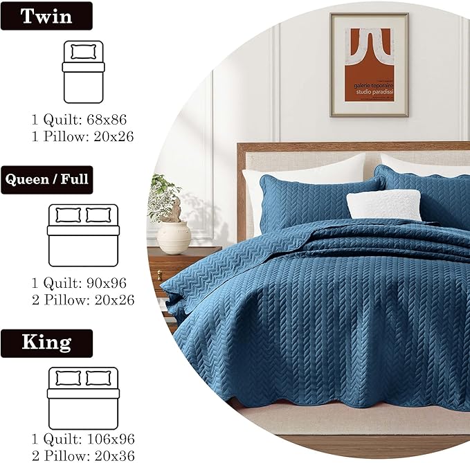 IR Imperial Rooms 8 Pack California King Quilt Bedding Set (118"x106") - Bulk Wholesale for Hotels, Guest Bedroom & Airbnbs - Lightweight Microfiber Reversible Embossed Quilts Bedspread (Light Blue)