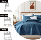 IR Imperial Rooms 8 Pack California King Quilt Bedding Set (118"x106") - Bulk Wholesale for Hotels, Guest Bedroom & Airbnbs - Lightweight Microfiber Reversible Embossed Quilts Bedspread (Light Blue)
