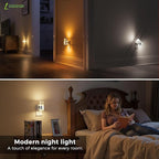 L LOHAS LED Night Lights Plug into Wall 2 Pack, Dimmable Night Light with Dusk-to-Dawn Sensor, Soft White/Cool White/Amber 3 Color Light, Adjustable Brightness, Rotatable Plug, Bubble Nightlight