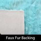 Latepis Blue Rugs for Living Room 5x6.7 Faux Sheepskin Fur Area Rug for Bedroom Soft Fluffy Furry Rugs Washable Carpet for Dorm Home Décor, Rectangle