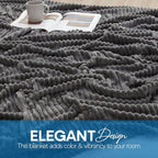 Nestl Grey Throw Blanket for Couch - Cozy Warm Fuzzy Blankets for Women, Set of 2 Small Fleece Throws for Girls - Gray, 50 x 60 Inches