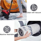 Area Rug 6x9 Washable Rugs Modern Abstract Area Rug Soft Non-Slip Non-Shedding Faux Wool Stain Resistant Floor Carpets for Living Room Bedroom Dining Room Kids Room Home Office (Grey)
