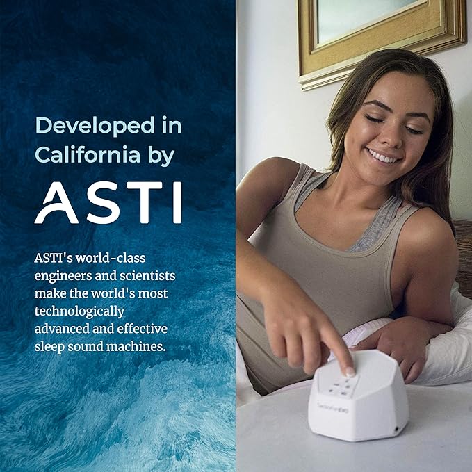 Adaptive Sound Technologies LectroFan EVO White Noise Machine - Compact Sleep Sound Machine for Bedroom, Travel, Study & More - 22 Non-Looping Fan, Ocean Noise Variations - White