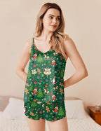 Ekouaer Silk Pajamas Set for Women Satin Camisole Sleepwear Lingerie V-Neck Cami Top and Shorts Pjs