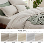 Bedsure Duvet Cover with Fitted Sheet Full - Deep Pocket, Hotel Luxury Soft Double Brushed Bedding Set with Zipper Closure, Includes 1 Duvet Cover, 1 Fitted Sheet, 2 Pillow Shams, NO Comforter, Linen