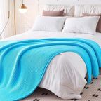 L'AGRATY Knitted Weighted Blanket - 48"x72" 20lbs Cooling Chunky Knit Heavy Blanket for Adults Braided Crochet Throw Thick Cable Yarn Knit Decorative No Beads Evenly Weighted Machine Washable