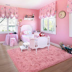 Noahas Fluffy 8x10 Area Rugs for Living Room,Shaggy Blush Rugs for Bedroom Girls,Thick Shag Throw Carpet,Soft Non-Slip Dorm Nursery Kids Rug Home Decor Aesthetic