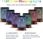 EQUSUPRO Essential Oil Diffuser 150ml Metal Aromatherapy Oil Diffuser Ultrasonic Cool Mist Diffuser with Auto Shut-Off Protection,7 Colors Changed LED for Home Office SPA Yoga (Owl)
