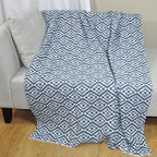 Nordic Style Grey and White Throw Blanket for Couch,Soft Cozy Cable Knit Throw for Bed Sofa Chair Living Room,Lightweight Warm Maximalist Decor Christmas Blanket,50"x60" (cr-D03)