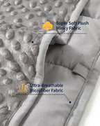 Mr. Sandman Weighted Blanket for Adults Queen, Minky Dots Heavy Blanket for Woman,Man Sleeping/Calm, Soft, Cozy and Cooling Weighted Throw Blankets, Machine Washable, 80 x 87in, 25 Pounds, Grey