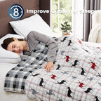 CuteKing Weighted Blanket for Adults(15lbs, 48"x72", Deer) Heavy Blanket for 140-150lbs, Weighted Blanket for Cooling & Heating with Premium Glass Beads, Soft Thick Blanket for Adult All-Season