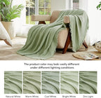 SOULFUL Muslin Throw Blanket with Tassels - Soft King Size Cotton Throw Blanket for Couch or Bed, Lightweight and Breathable Gauze for All Seasons, Grassgreen, 108" x 90"