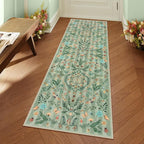 Lahome Chloe Insect Botanical 2x6 Rug Runners for Hallways Non Slip,Green Kitchen Runner Rugs Washable Bathroom Carpet Runner,Soft Non Slip Indoor Runners for Entryway Laundry Bedroom(Green,2x6)